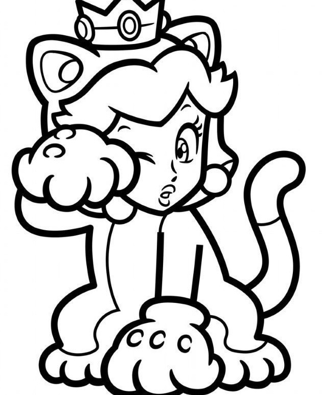 Online coloring book: Coloring book princess dressed as a cat
